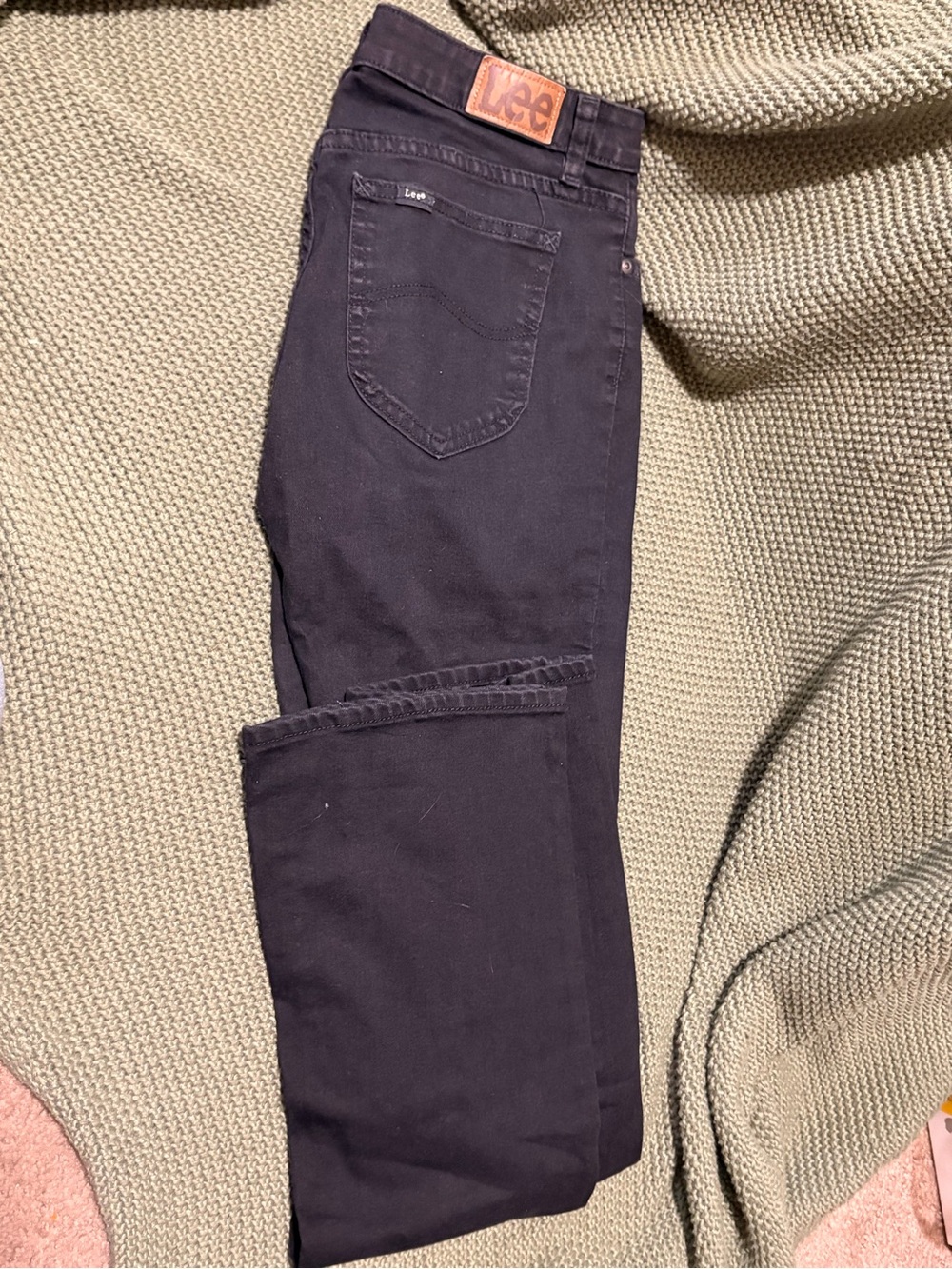 Lee Black Denim Pants with Classic Five-Pocket Styling